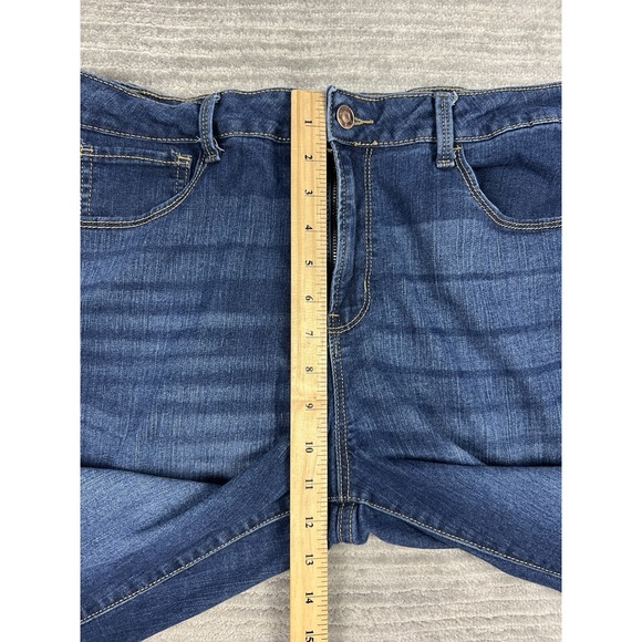 No Boundaries Jeans Juniors 15 Blue Dark Wash Cotton Blend Skinny Tapered Leg - Picture 6 of 12